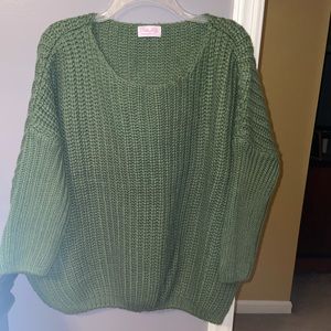 Green Oversized Knit Sweater